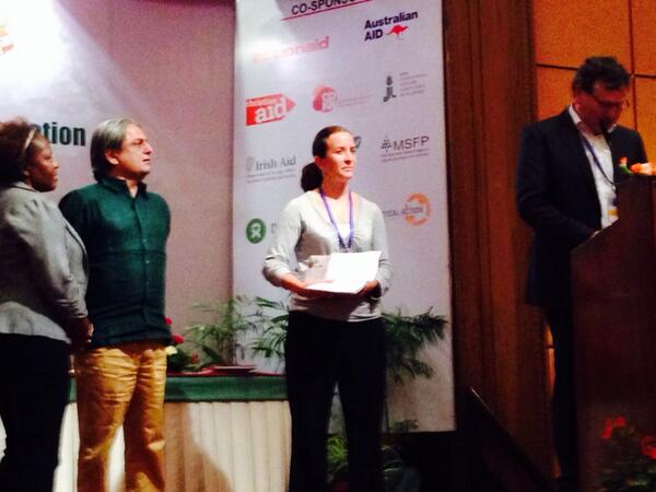 Thomas Loster from MRF announces the winners of the poster competition at CBA8 #CBA8 Congratulations @AIDMI http://t.co/Z0do5o6Hyg”
