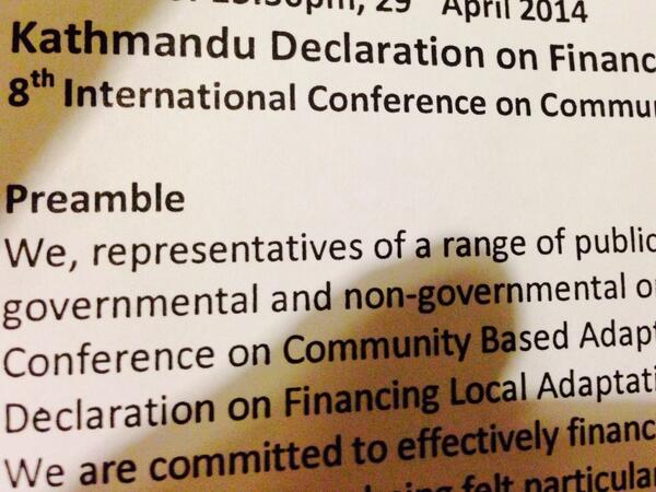 UNU-EHS contributing on human rights and  environmental induced migration 2 KTM Declaration #CBA8 http://t.co/95fKFFB7cj