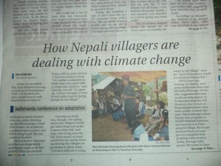 NEWS - "How Nepali villagers are dealing with #climatechange" #CBA8 http://t.co/eea2164iWk