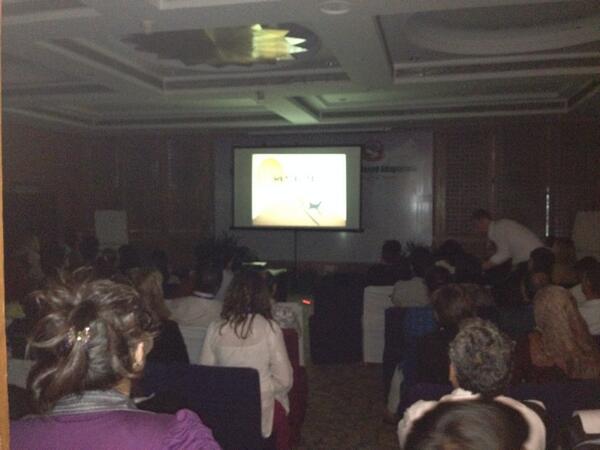 Cinema time at #CBA8 as short films are presented. Now where's the popcorn..? http://t.co/WPGkFriuJM