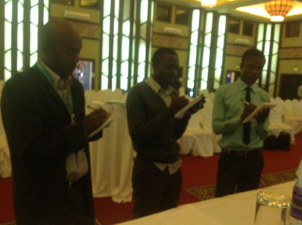 Local journalists asking questions at press briefing #CBA9 http://t.co/iytP4yLCce