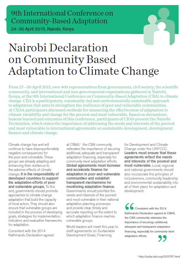 DOWNLOAD: The #CBA9 Nairobi Declaration --> http://t.co/yLHGVrQZ0M (PDF) #climatechange #ffd2015 #COP21 http://t.co/hX0AWQv6K4