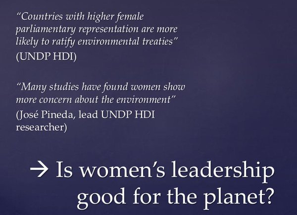 Participants are now discussing if  women’s leadership is good for the planet... #gender http://t.co/8I7FwrNrwN