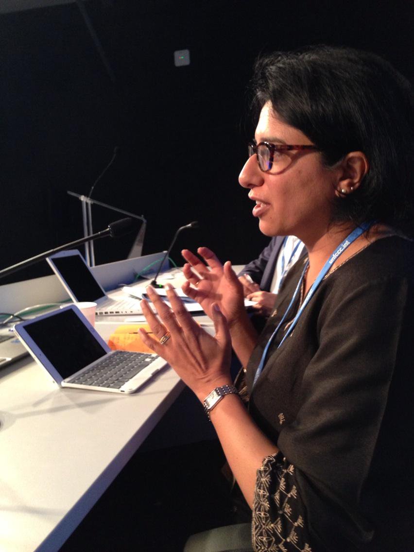 Anju Sharma speaking on climate adaptation finance @LimaCop20 @ICCCAD http://t.co/ADkC8O4CXc