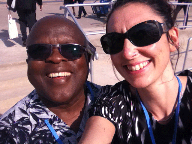Great to catch up with @fomenkya at #COP20 on what he’s been up to since joining us for IIED's Comms Learning Week! http://t.co/wXiSQB3zAB