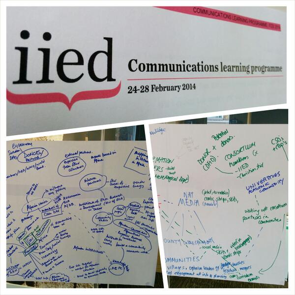 It's the second day of #CommsLearningWeek @IIED, and the outcomes from yesterday's audience session can still be seen http://t.co/XengiT6dgz
